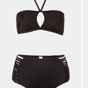Topshop black two piece swim suit